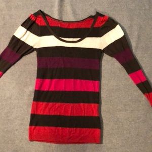 Multicolored Striped Fitted Sweater